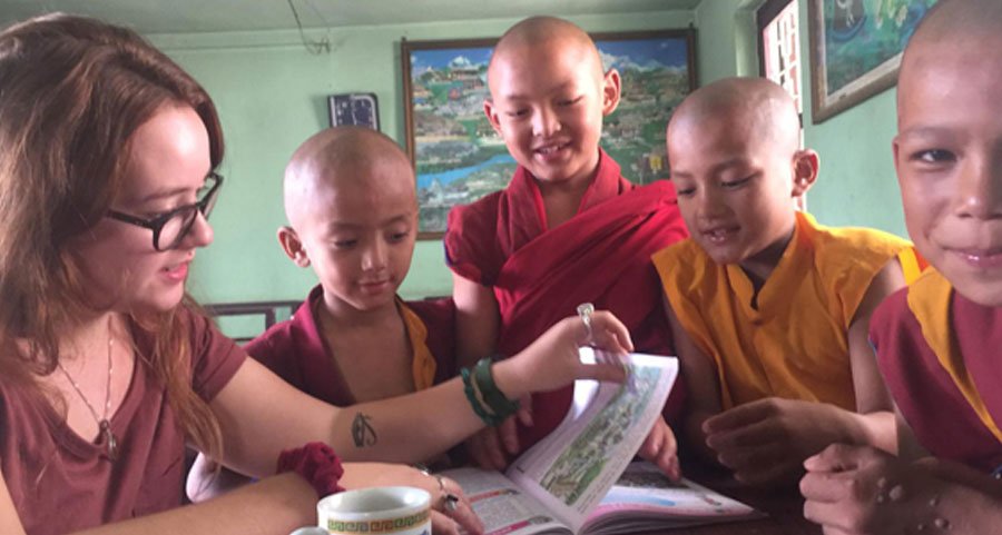 monk teaching nepal